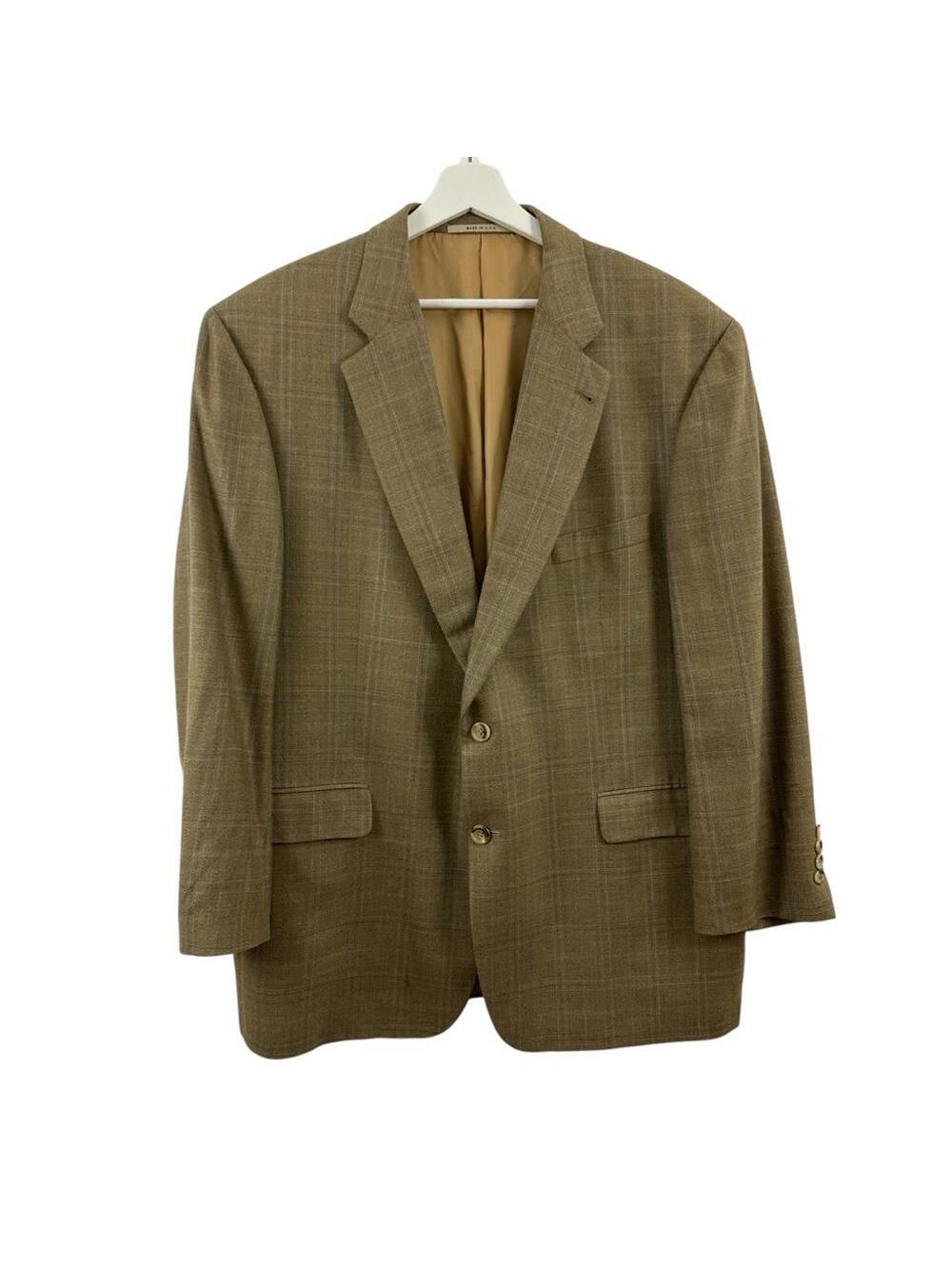 Burberry Men’s Silk Wool Blend Brown Button Down Blazer Size 46